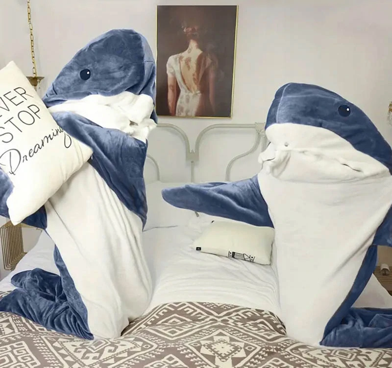 Teplá zimná pyžamová deka Žralok M