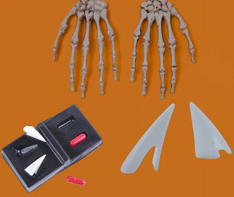 Halloweenska dekorácia Zuby upíra/vlkodlaka s umelou krvou