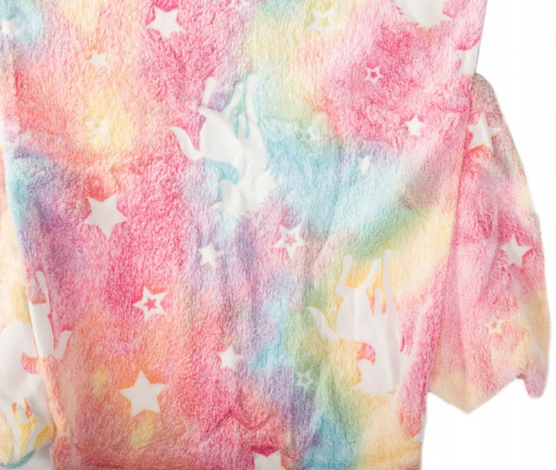 Dievčenský svietiaci teplý vak s chvostom dúhový PBY