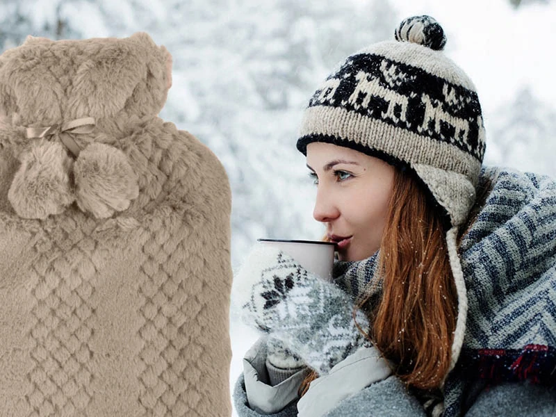 Termofor 2l - Hrejivá fľaša so svetríkom hnedá