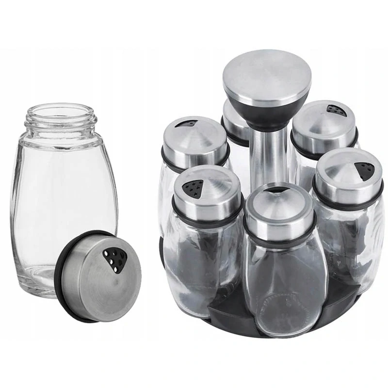 Organizér na korenie so 6 sklenenými koreničkami