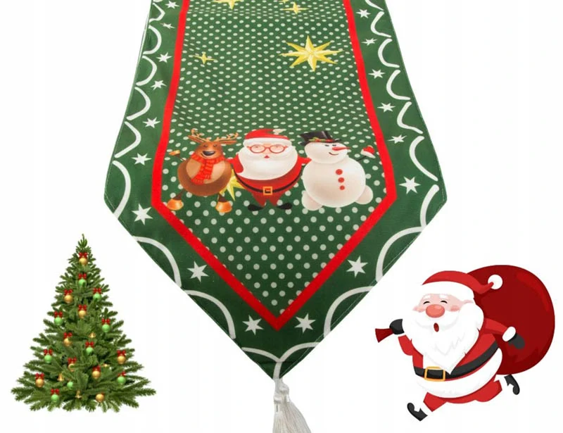 Vianočný behúň na stôl 205x35cm zelený