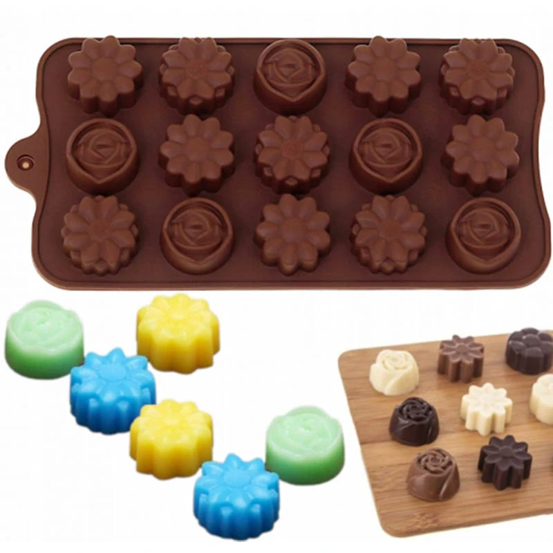 Silikónová forma na 15ks čokoládových praliniek a kociek ľadu 21x10cm