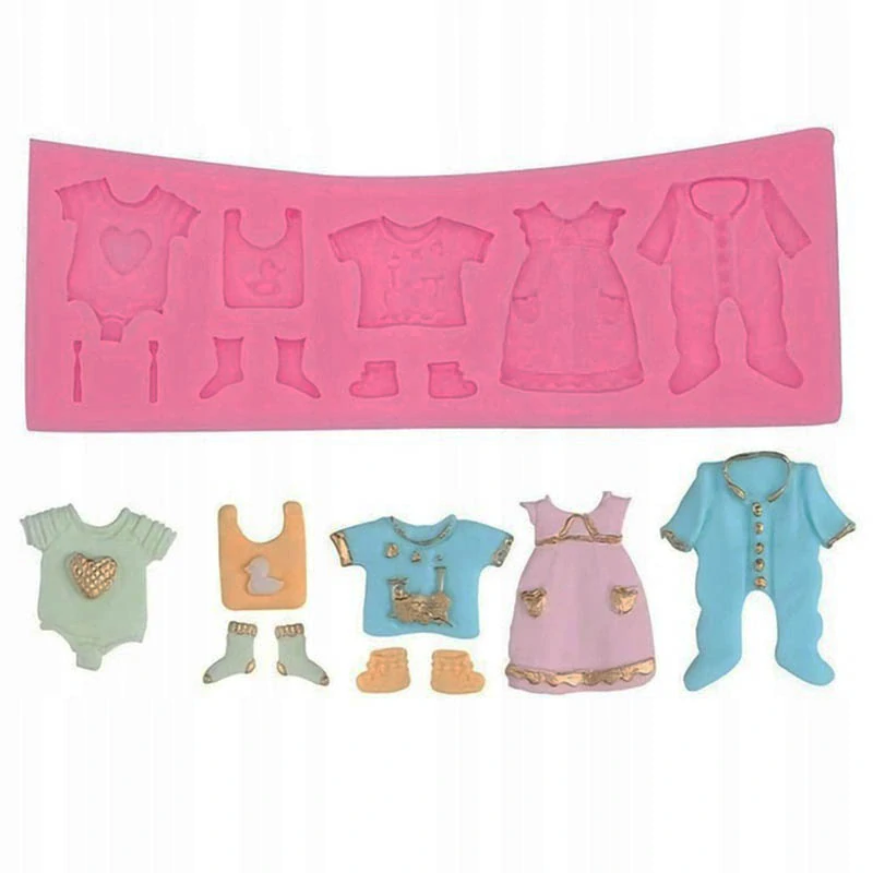 Silikónová forma na čokoládové figúrky Detské oblečenie 16x6cm