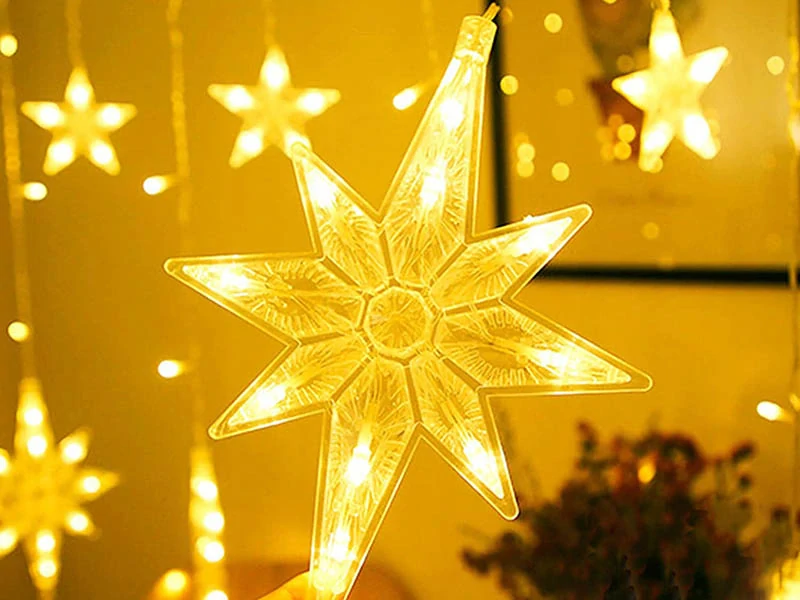 Svetelný záves hviezdy 138 LED biela teplá