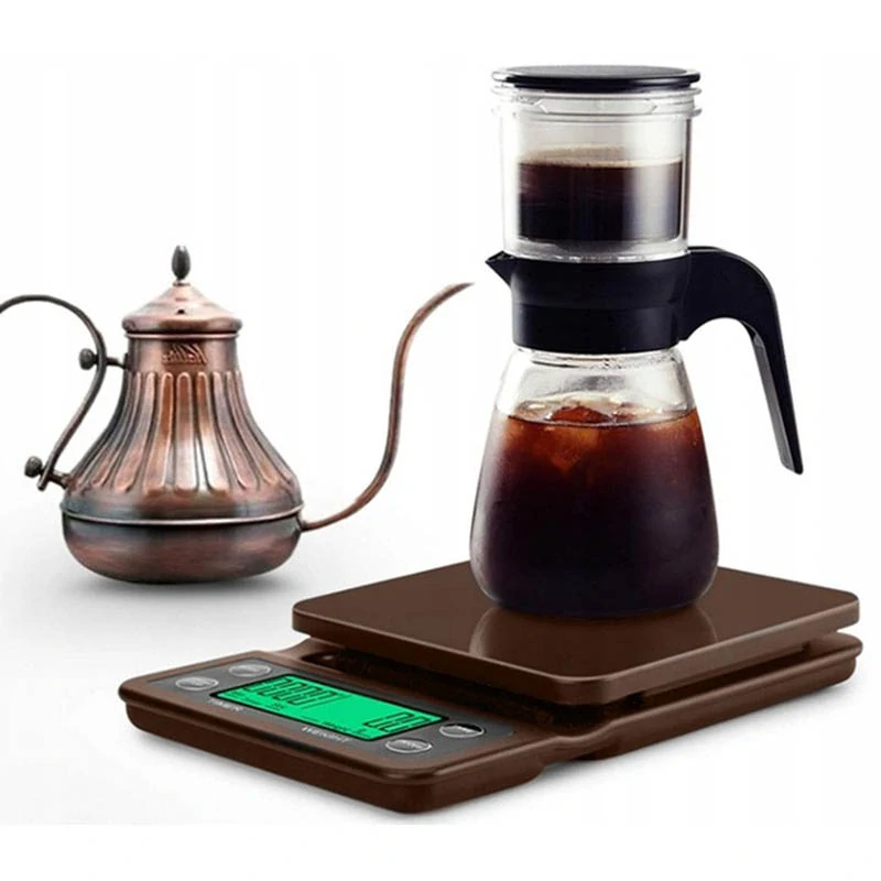 Elektronická kuchynská váha na prípravu kávy TYL-908A hnedá