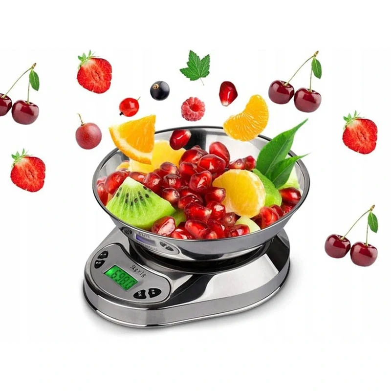 Elektronická kovová kuchynská váha s miskou do 5kg TYL-907D