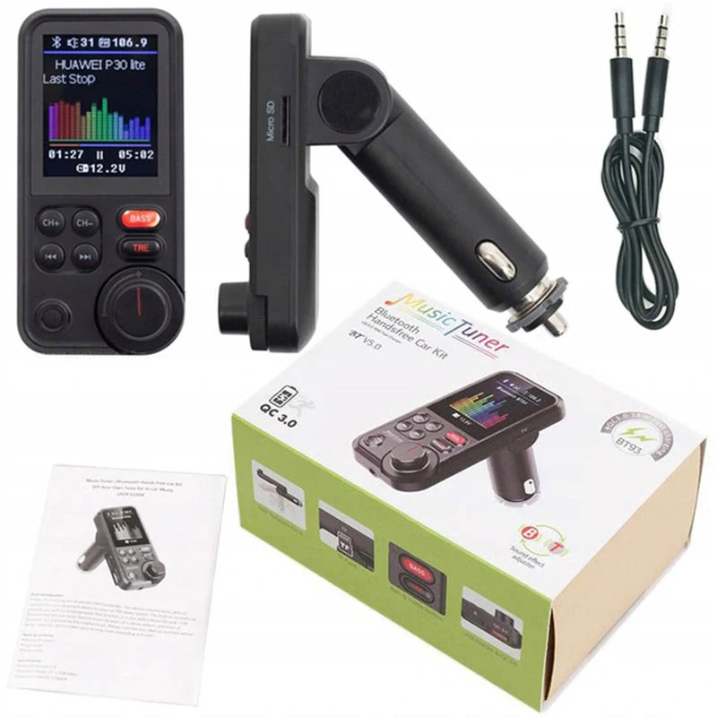 Bluetooth Transmiter FM BT93 s USB, ekvalizérom a čítačkou kariet SD