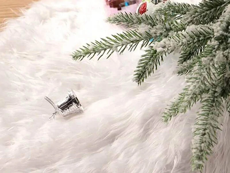 Koberček pod vianočný stromček 90cm biely VYPREDAJ