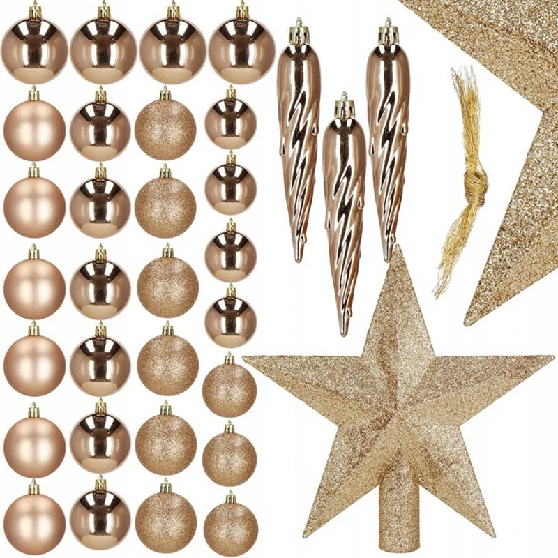 Ozdoby na vianočný stromček 33ks zlaté