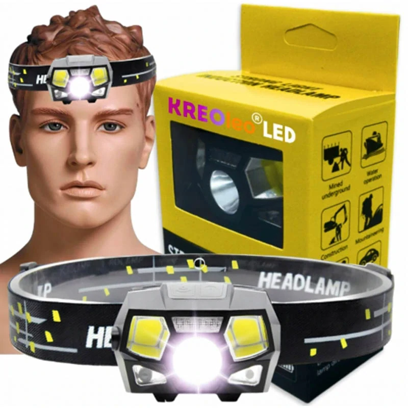 Čelová baterka 9LED s pohybovým senzorom