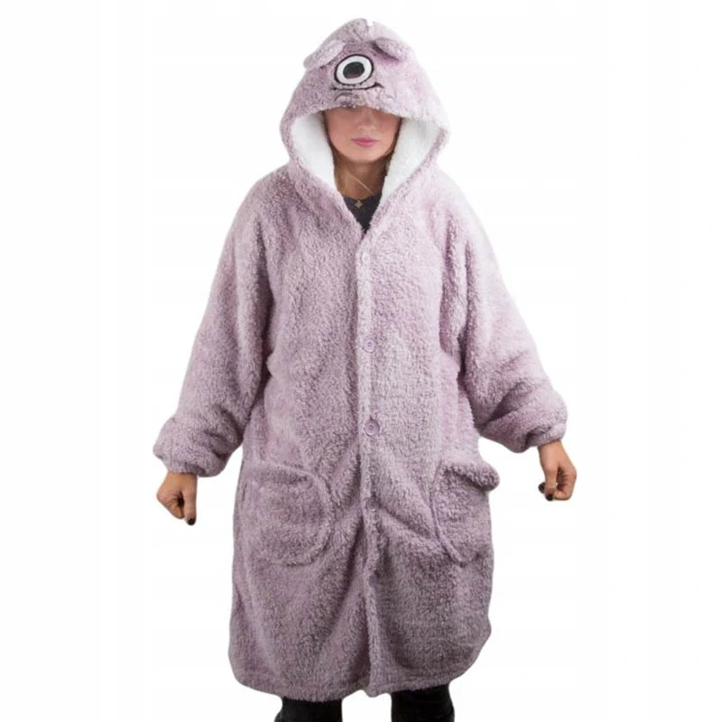 Teplá oversize mikina a deka 2v1 fialová