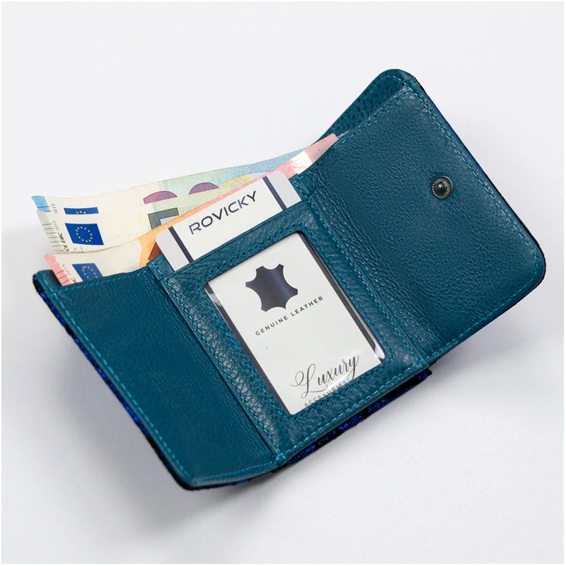 Lorenti - Peňaženka dámska kožená 55287-ONBF-4790 Butterfly : Blue