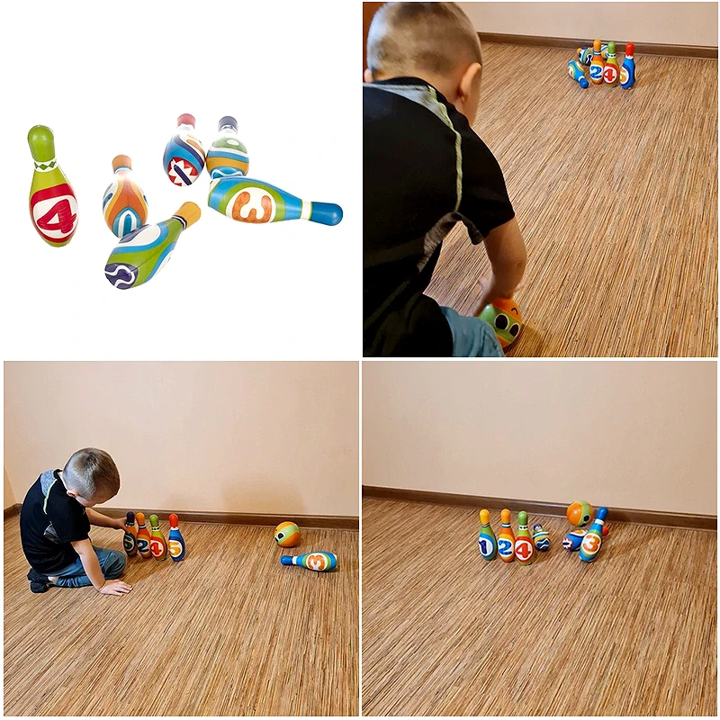 Detská bowlingová súprava – veľké farebné kuželky a hracia loptička