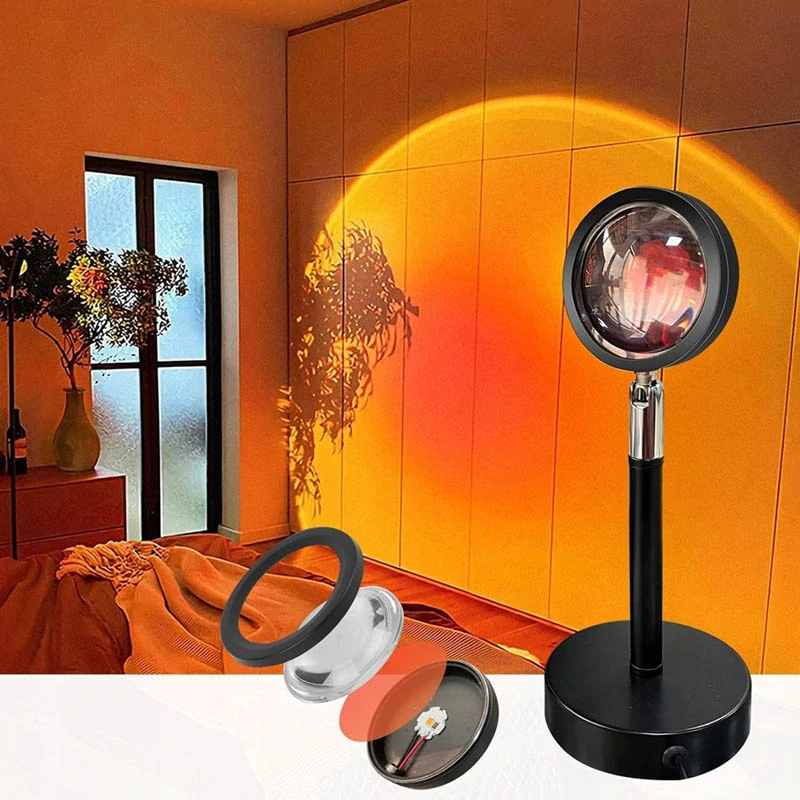 Lampa s projektorom západu slnka s diaľkovým ovládaním