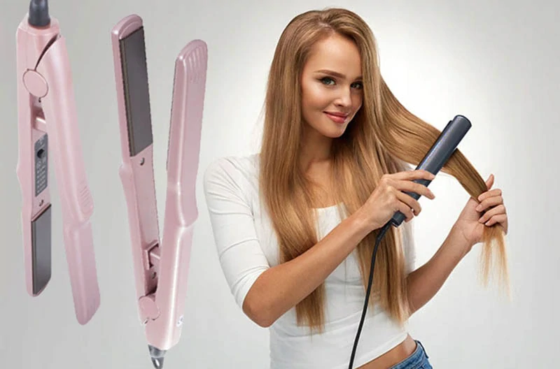 Keramická žehlička na vlasy ružová