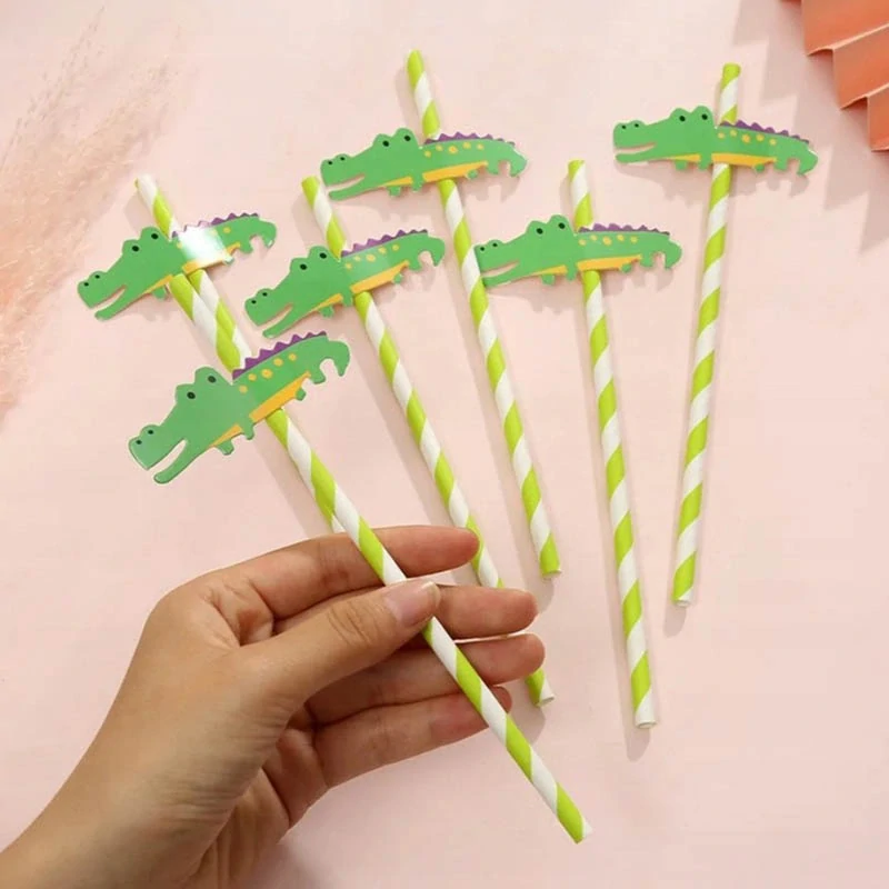 Papierové slamky Zvieratká 7ks