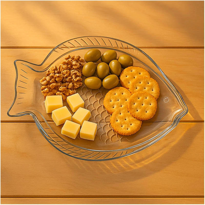 Ryba - Sklenený tanier: 35 x 24 x 3cm