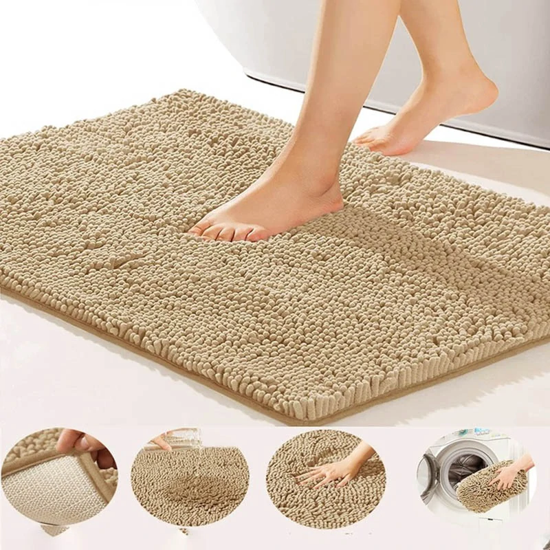 Protišmykový koberček do kúpeľne 45x70cm hnedý