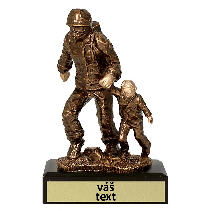Hasič - Víťazná trofej na mramorovom podstavci s vlastným textom: 19,5 cm
