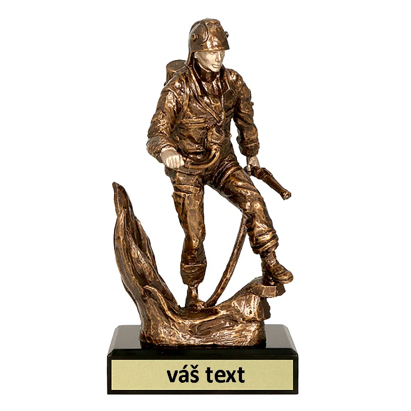 Hasič - Víťazná trofej na mramorovom podstavci s vlastným textom: 26cm