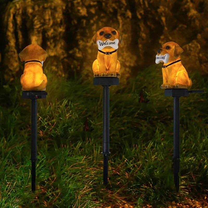 Záhradná solárna lampa Pes