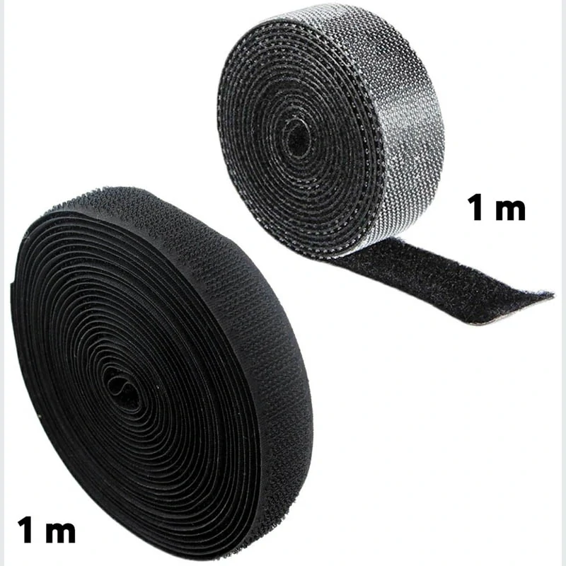 Organizér káblov so suchým zipsom 1m čierny