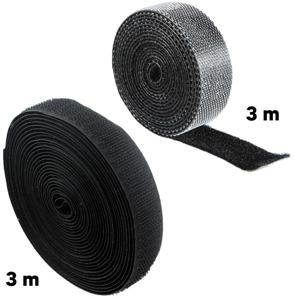 Organizér káblov so suchým zipsom 3m čierny