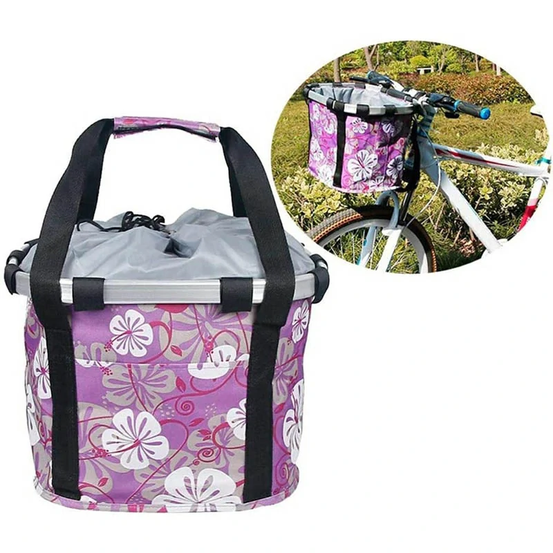 Predný kôš na bicykel kvietkovaný