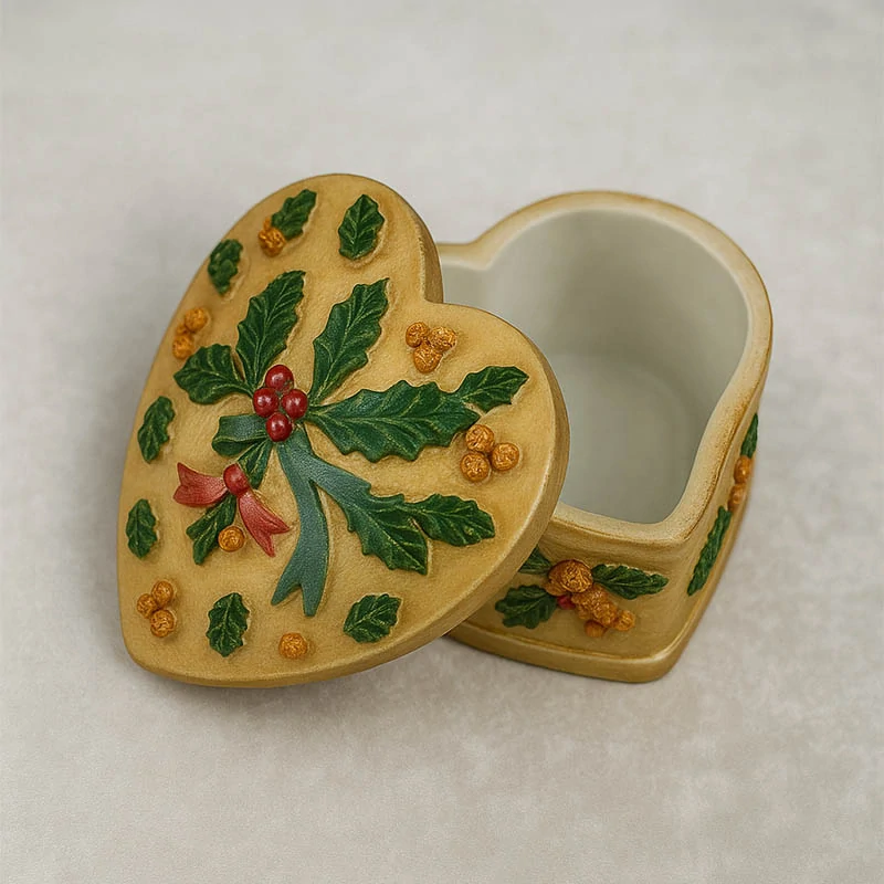 Keramická šperkovnica s ručne maľovaným motívom - 8 x 8 x 6 cm