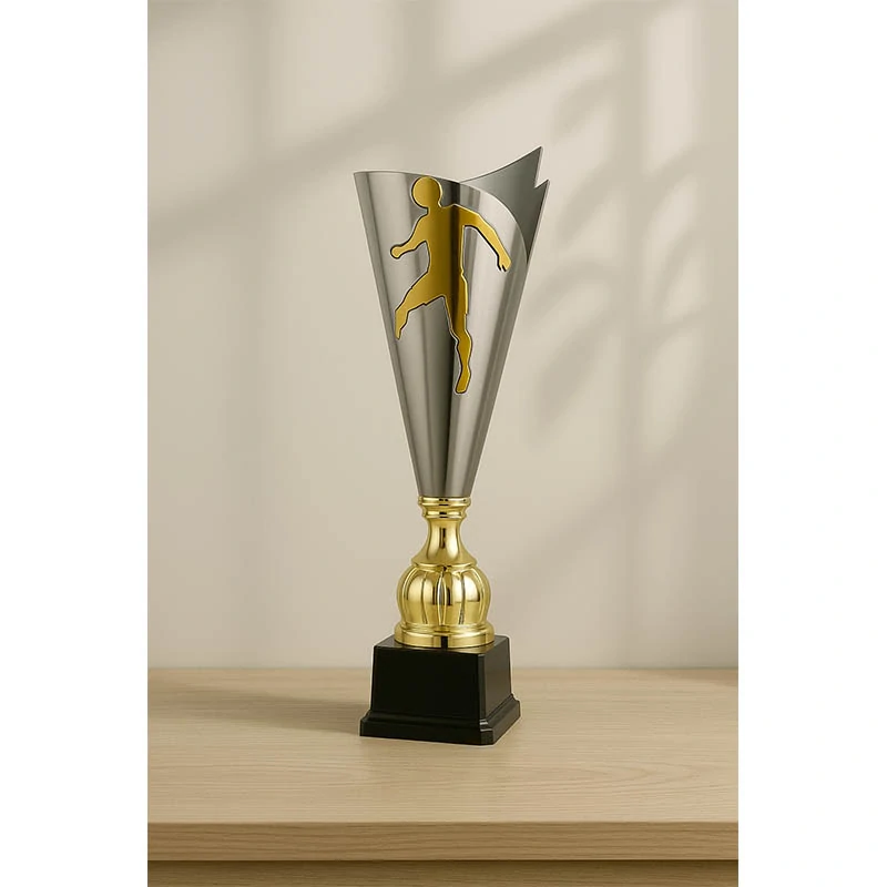 Pohár zlatý/strieborný - Futbal Lux: 68 cm