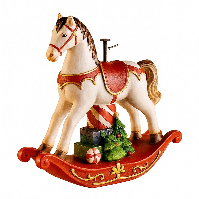 Stojan na vianočný stromček v tvare hojdacieho koníka – 69 × 64 × 19 cm