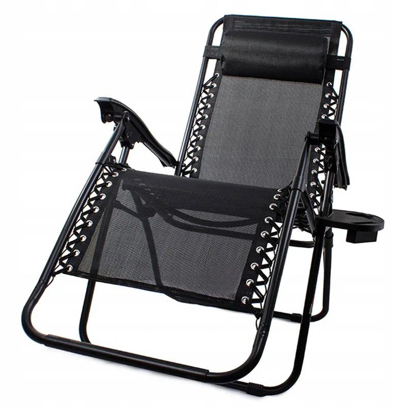 Záhradné ležadlo Gravity Zero do 150kg čierne