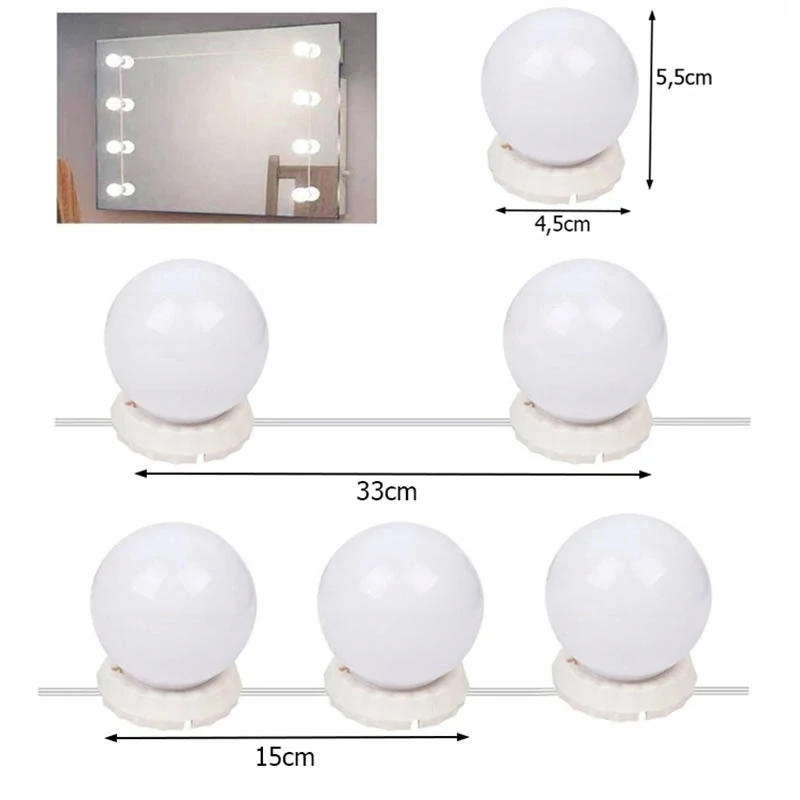 Svetlá na kozmetické zrkadlo 10ks