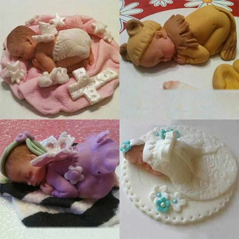 Silikónová forma na výrobu sviečky, mydla alebo cukroviniek – Spiace bábätko