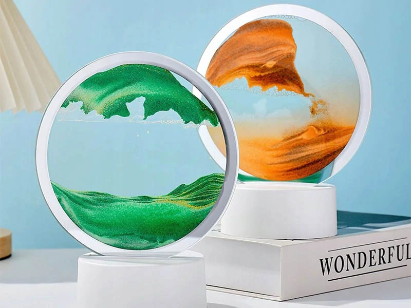 3D lampa s pohyblivým pieskom 19cm