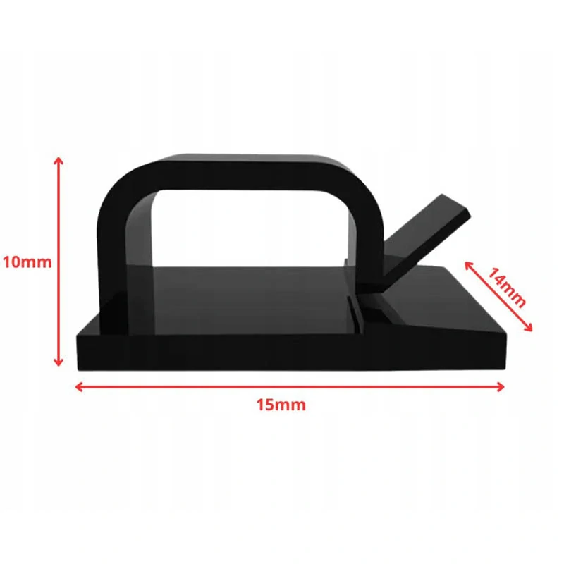 Lepiace držiaky na káble 10ks čierne