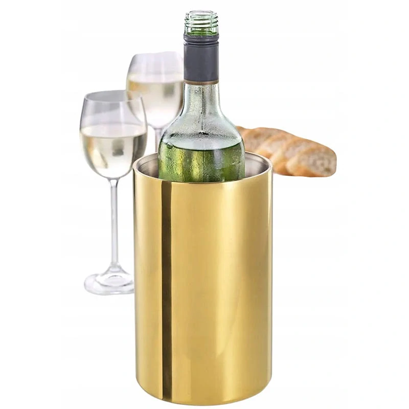 Stolová chladnička na víno z nehrdzavejúcej ocele 12 × 20 cm – strieborná, zlatá, inox