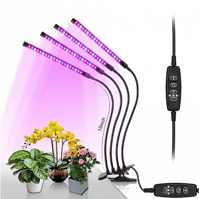 LED lampa na pestovanie rastlín so 4 ohybnými ramenami