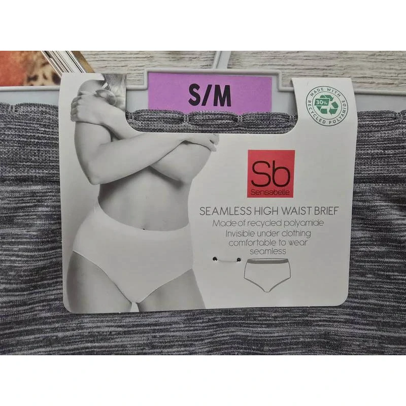 Dámske bezšvové nohavičky s vysokým pásom Sb S/M – sivé