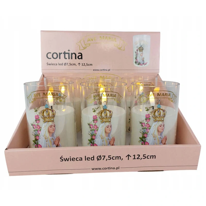 LED sviečka AVE MARIA 12,5 × 7,5 cm – dekoratívny elektrický kahancek s efektom plameňa