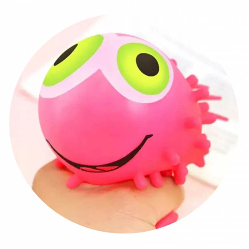 Svietiaca antistresová loptička Puffer Ball – príšerka, gumová hračka s pumpičkou