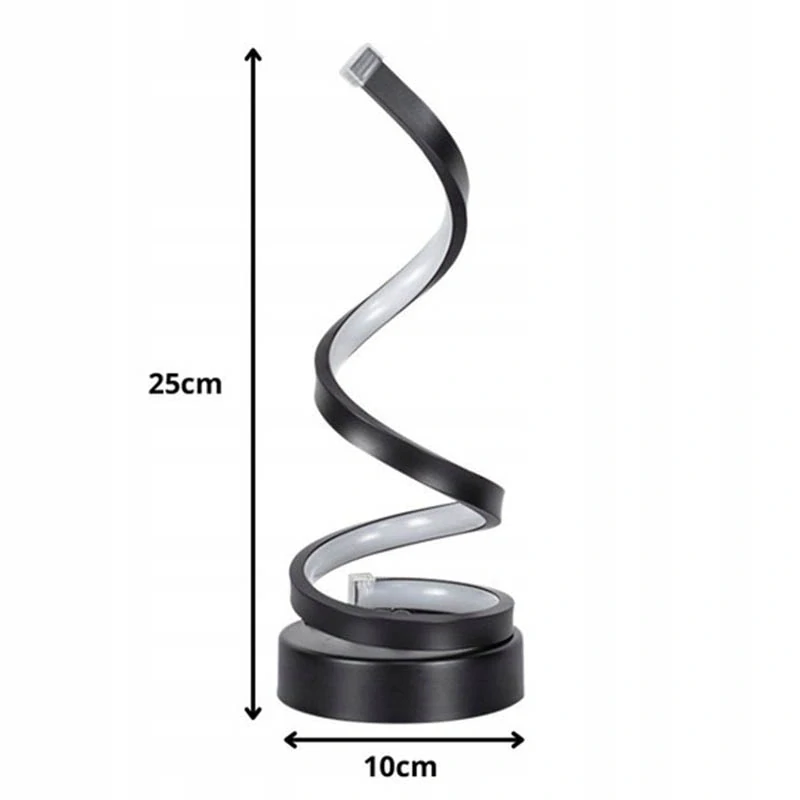 Špirálová LED stolová lampa USB s reguláciou jasu a 3 farbami svetla