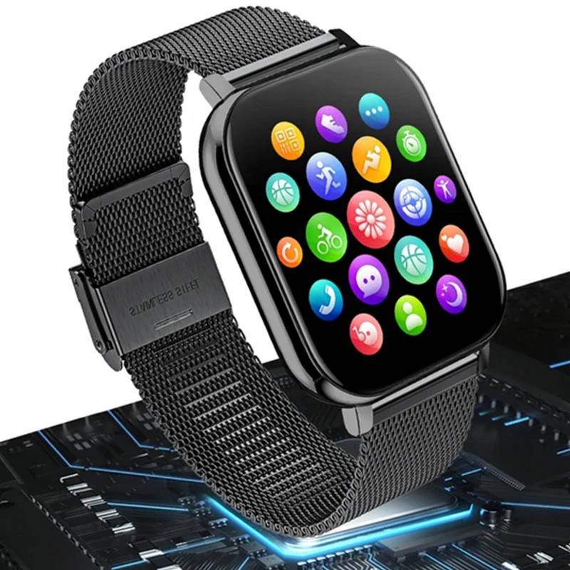 Smart hodinky s gumovým remienkom Y13 čierne