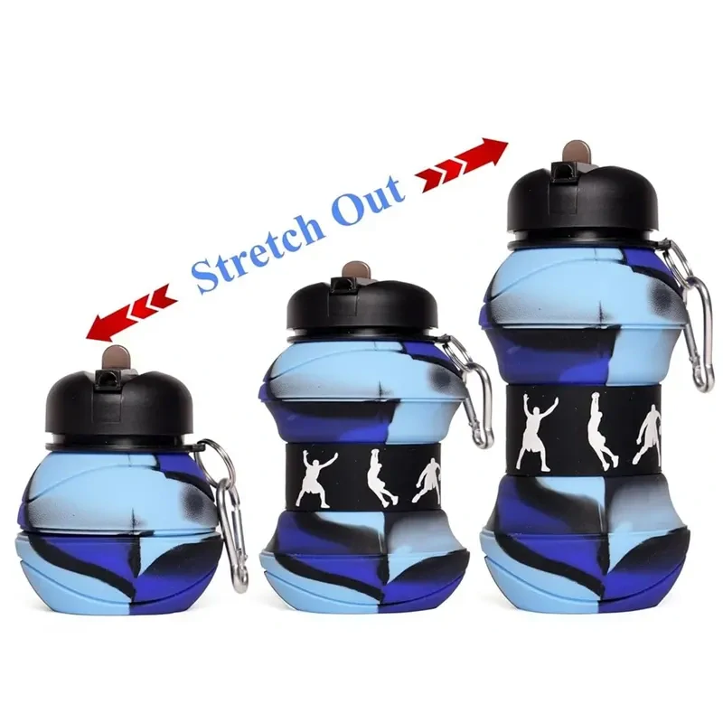 Skladacia športová fľaša s karabínou 200 - 550ml