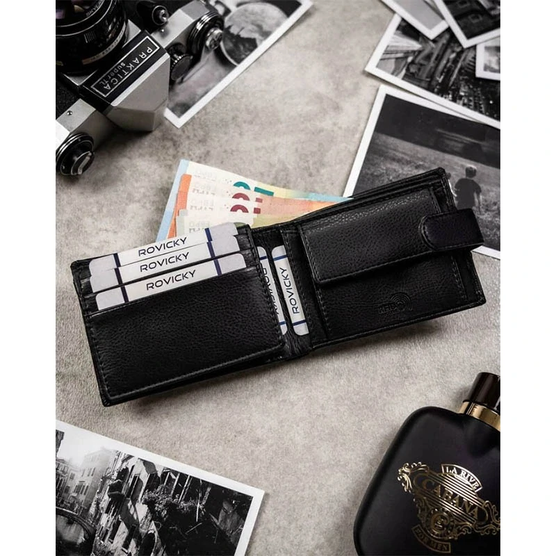 Rovicky - Darčeková sada pánska peňaženka a kľúčenka – čierna