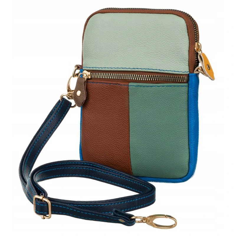 Dámska kožená crossbody kabelka na doklady a telefón CN424