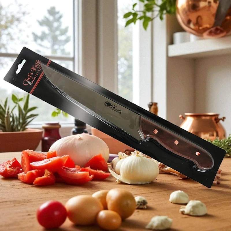 Chefs knife - Kuchynský nôž z nerezovej ocele s drevenou rúčkou 30 cm