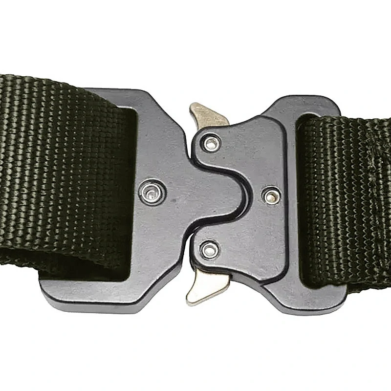 Taktický opasok zo silnej tkaniny s rýchloupínacou prackou army 131 cm