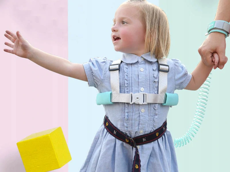 Detské bezpečnostné popruhy s pružným pútkom na ruku proti úteku a strateniu
